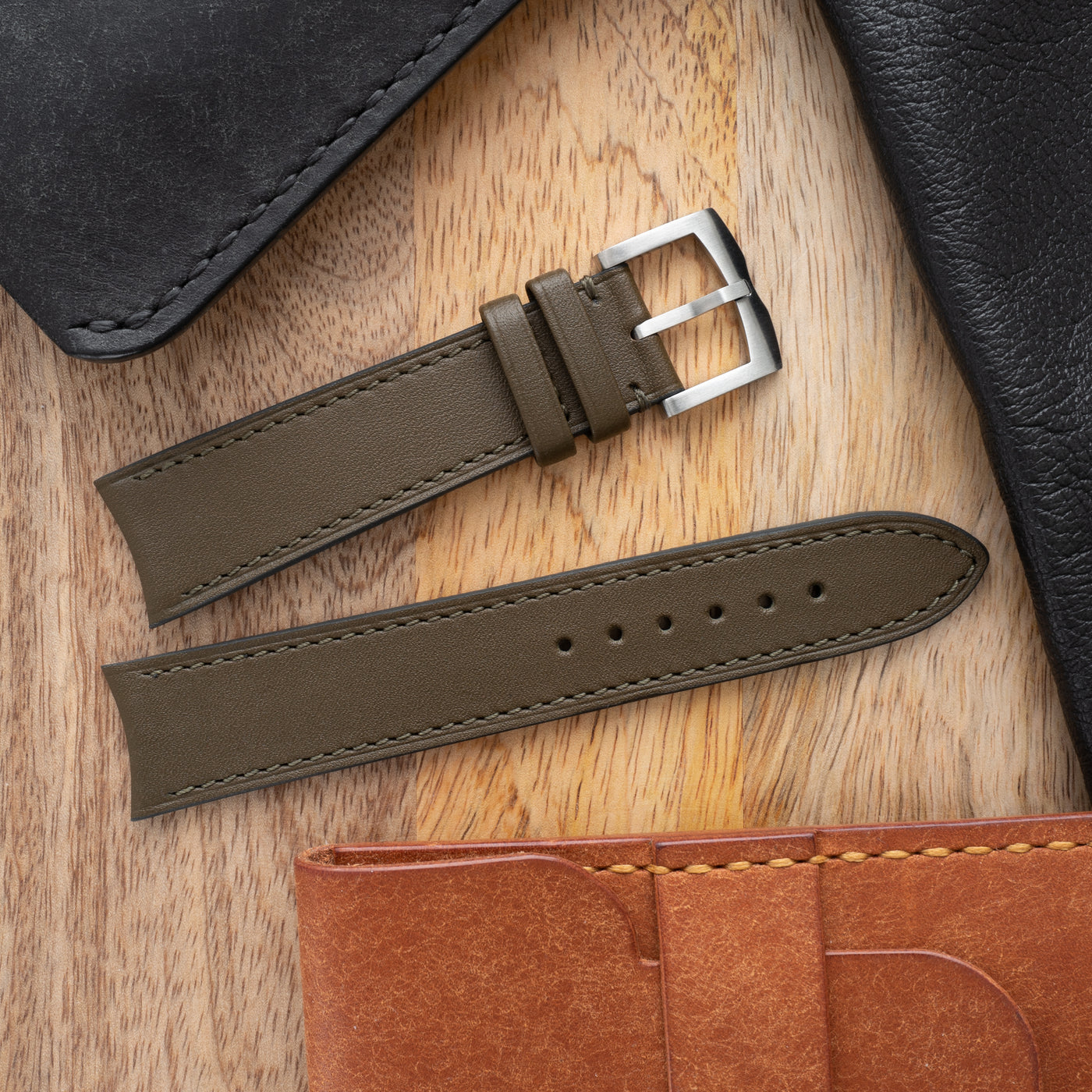 Olive Green Leather Strap